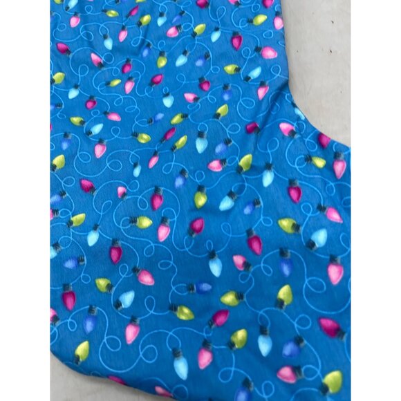 handmade Christmas stocking blue green holiday light design 16" READ - Picture 5 of 6